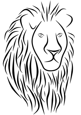 Lion Face Tattoo Coloring Page